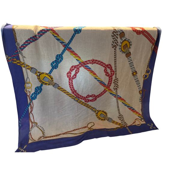 Carlisle Collection Linen Sail Away !  Ropes Nautical Scarf - Picture 2 of 6